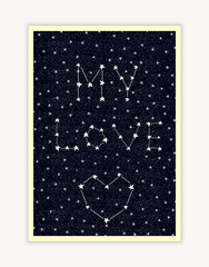 My Love, night sky, constellation lettering, Happy Valentines Day