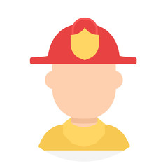 Icon avatar fireman in hat