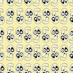 seamless background with vector skulls