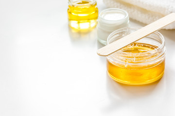 wax for depilation on white background