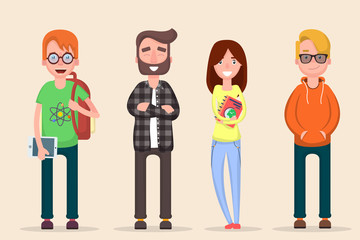 Young style people with gadgets and shopping bags