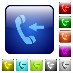 Incoming phone call color square buttons