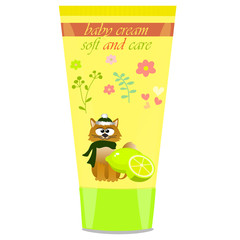 Baby cream tube with kids design
