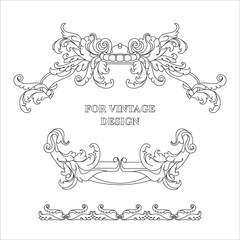 Vector frame with floral ornament on white background.