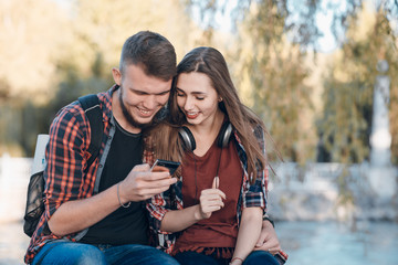 loving couple on a walk