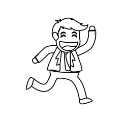 Successful businessman cartoon icon vector illustration graphic design