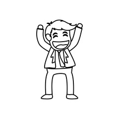 Successful businessman cartoon icon vector illustration graphic design