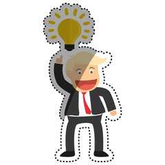Successful businessman cartoon icon vector illustration graphic design