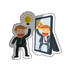 Successful businessman cartoon icon vector illustration graphic design
