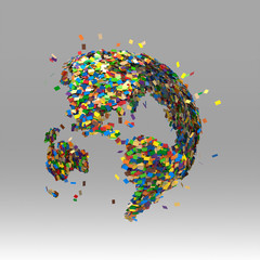 紙吹雪の地球儀