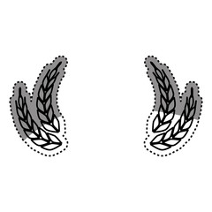Wreath leaves ornament icon vector illustration graphic design