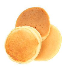 Tasty pancakes isolated on white