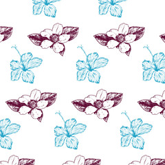 Purple Cyan Floral Pattern