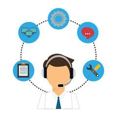 technical service and call center icon, vector illustration image