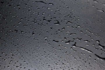 drops of water reflected on the surface