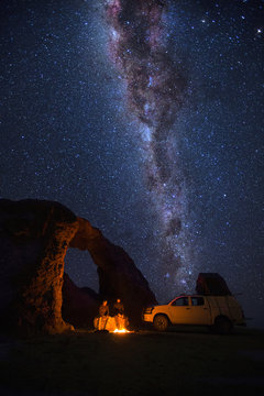 A Rock arch at night at the Naukluft National Park.
