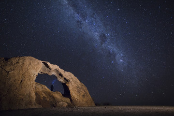 A Rock arch at night at the Naukluft National Park.