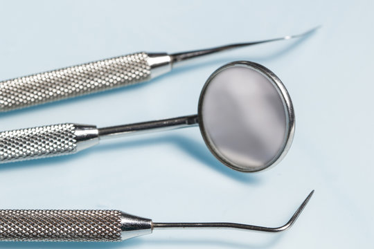 Dental mirror and instruments made of steel