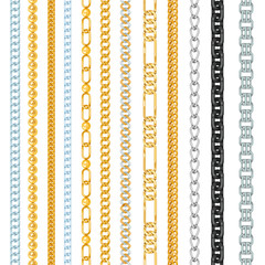 Obraz premium Different chains link vector isolated on white