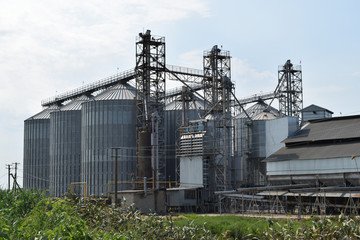 Fototapeta na wymiar Plant for the drying and storage of grain