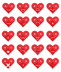 Emoji glasses heart set vector illustration.