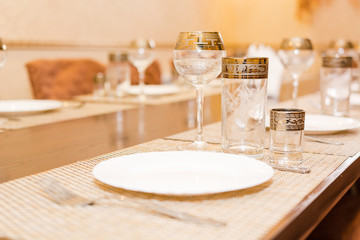 Wine glasses on a table
