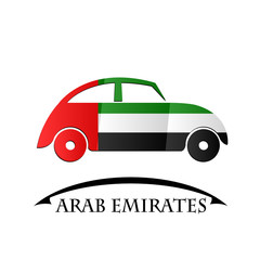 car icon made from the flag of Arab Emirates