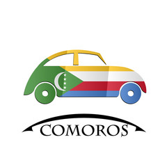 car icon made from the flag of Comoros
