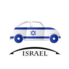 car icon made from the flag of Israel