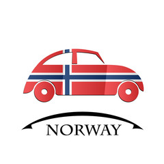 car icon made from the flag of Norway