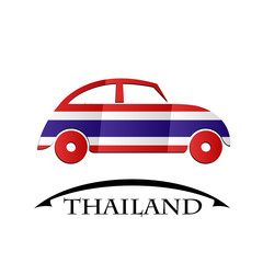 car icon made from the flag of Thailand