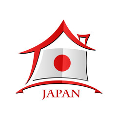 House icon made from the flag of Japan
