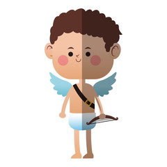baby cupid cartoon icon over white background. colorful design. vector illustration