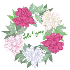 Meubelstickers Spring  background with white and pink peony © Natalia Piacheva