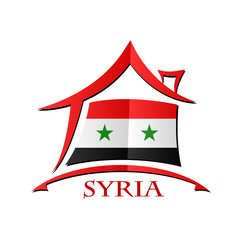 House icon made from the flag of Syria