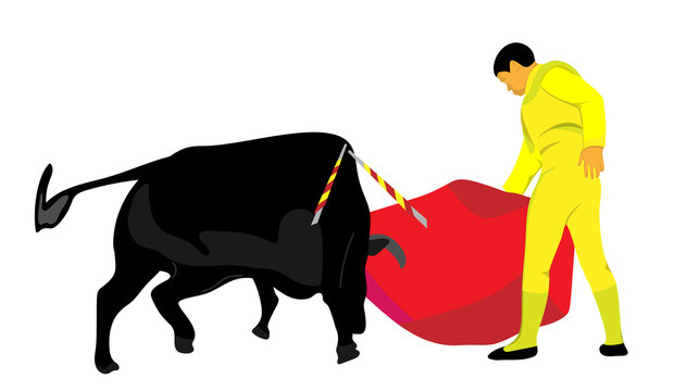 vector torero with bull