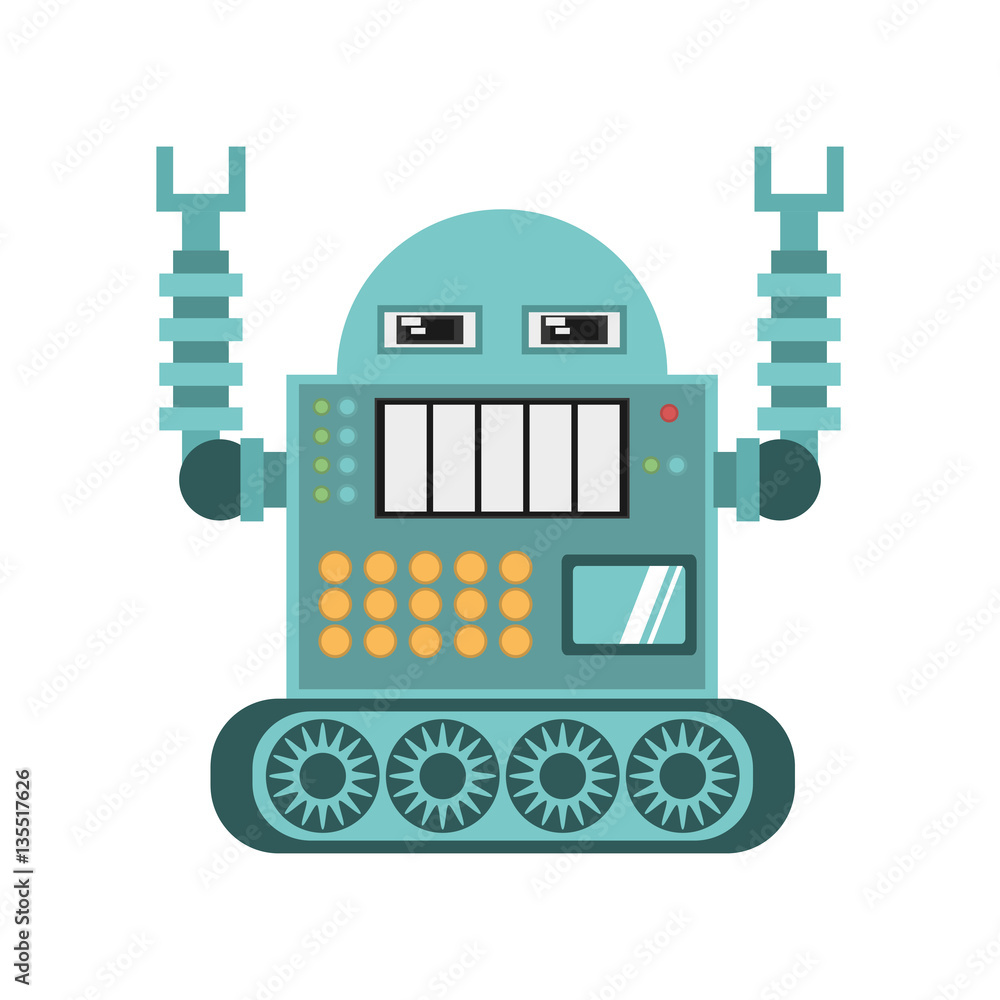 Poster robotic operator machine technology vector illustration eps 10