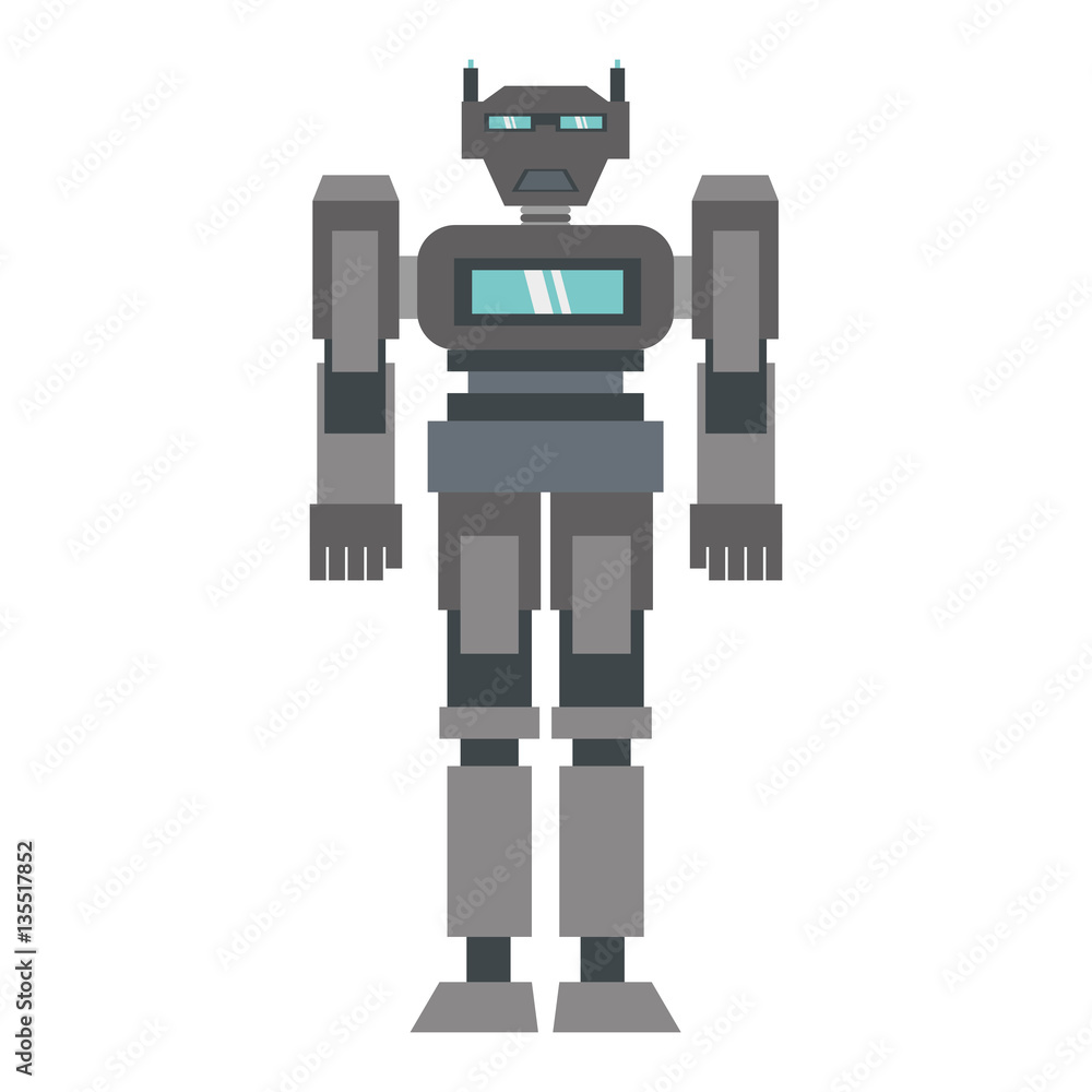Poster robot machine science technology vector illustration eps 10