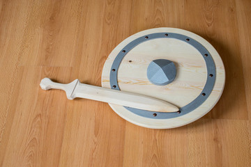 Handcraft homemade toy sword and shield for children