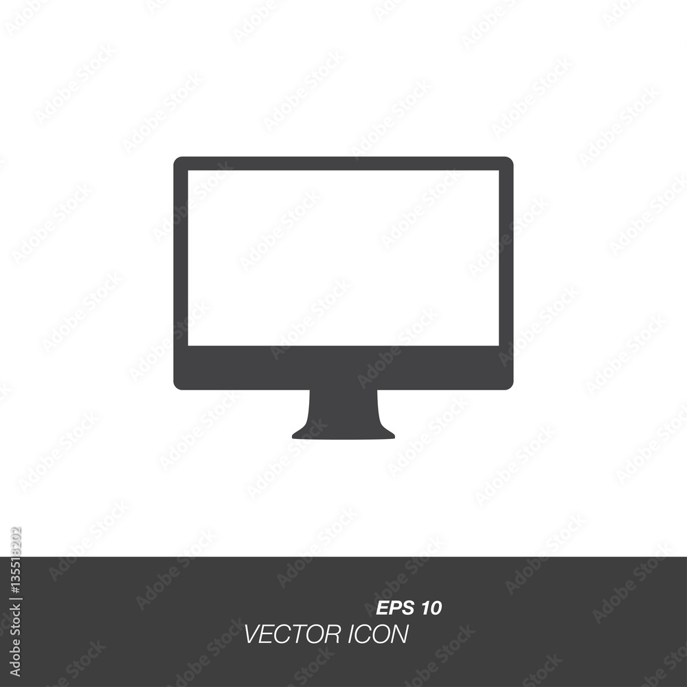 Poster monitor icon in flat style isolated on white background. monitor symbol for your design and logo. ve