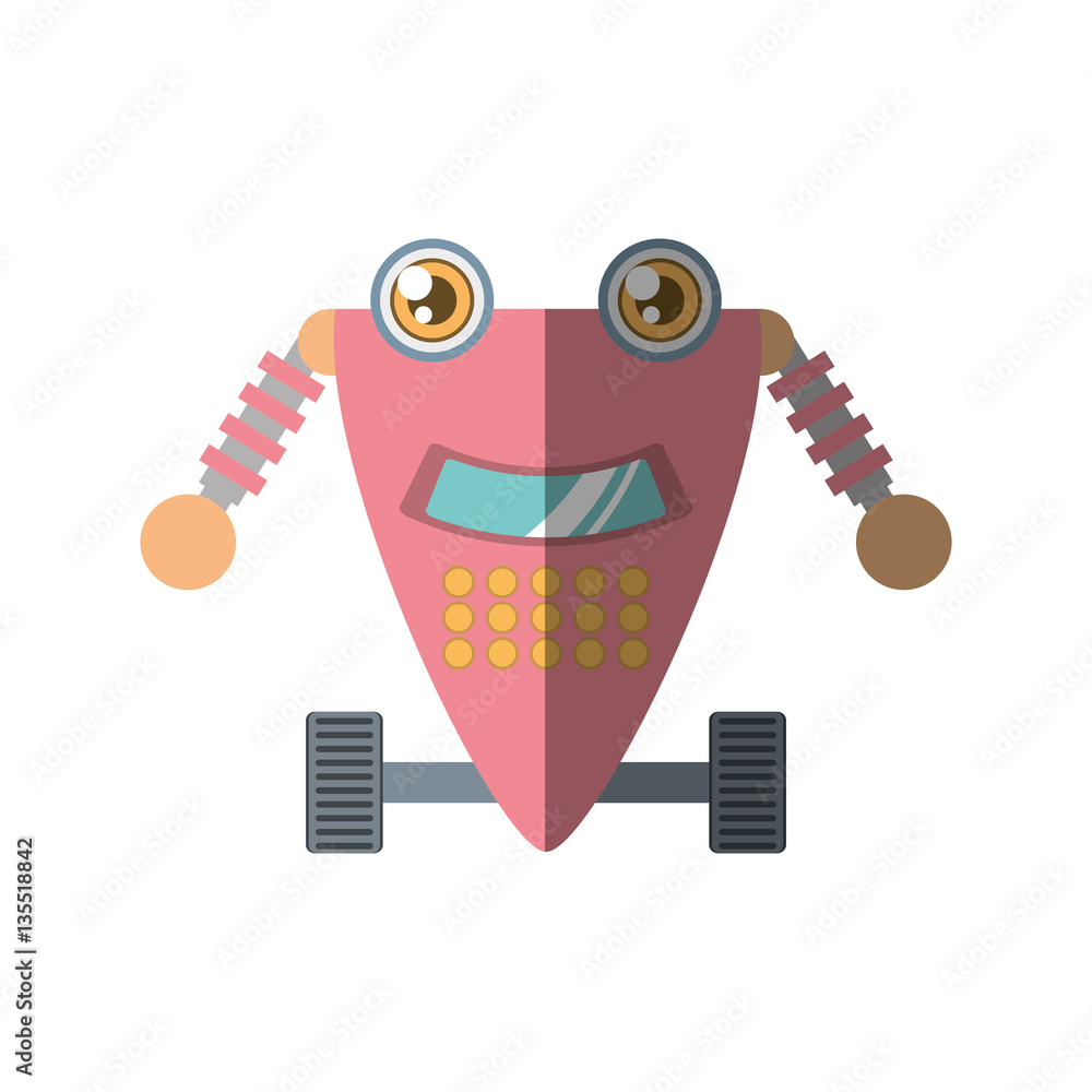 Poster robot artificial intelligence shadow vector illustration eps 10