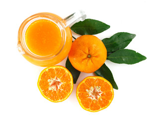 Top view of fresh orange juice