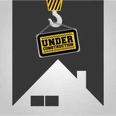 real state house under construction sign hanging vector illustration eps 10