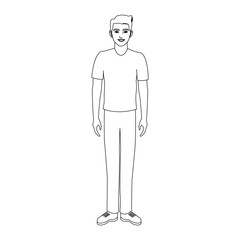 man cartoon icon over white background. vector illustration