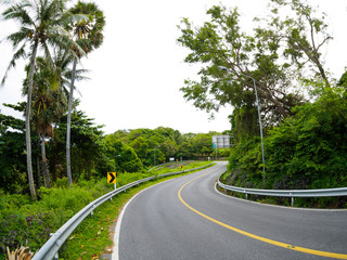 Fototapeta premium asphalt road on hill at phuket Thailand