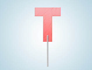 T letter lollipop banner  