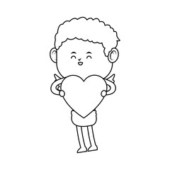 baby cupid with heart icon over white background. vector illustration
