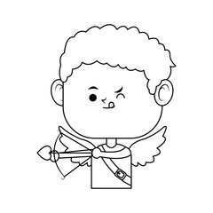 baby cupid with a bow over white background. vector illustration