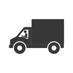man truck delivery transport figure pictogram vector illustration eps 10