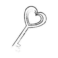 key in heart shape over white background. vector illustration